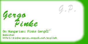 gergo pinke business card